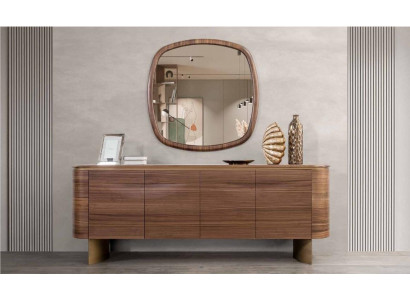 Modern Brown Chest of drawers 4-door sideboard Designer Sideboard Mirror