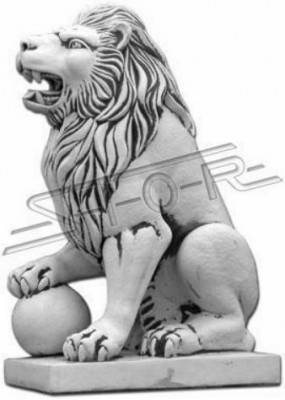 XXL Lion Figure Garden Patio Decoration Antique Style Decorative Stone Sculpture