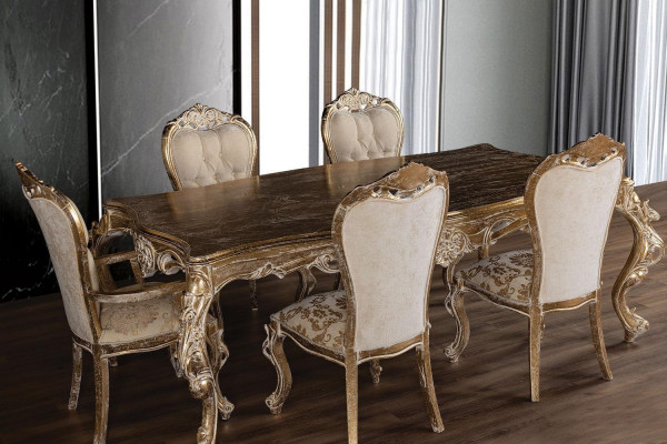 Elegant Art Deco dining room set designer dining table with chairs