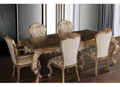 Elegant Art Deco dining room set designer dining table with chairs