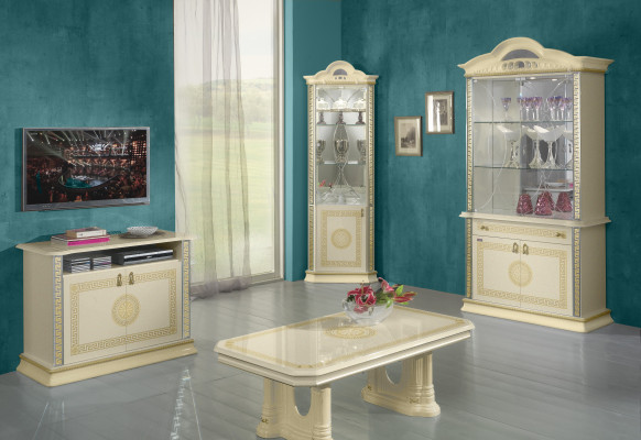 Living room set suite 4 pieces. Group Chest of drawers Display case 2x Coffee table Baroque Rococo