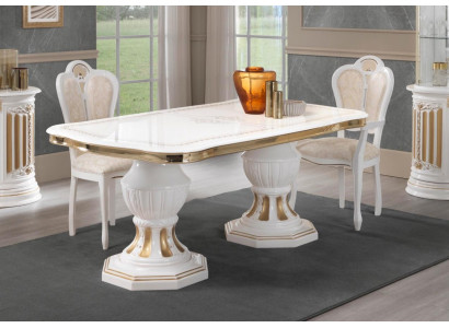 Classic r Dining table Table Living room Italian Tables Style Furniture White Gold