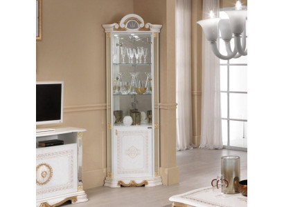 White Corner Display Cabinet Glass Cabinet Showcases Cabinets Shelf Italian Furniture