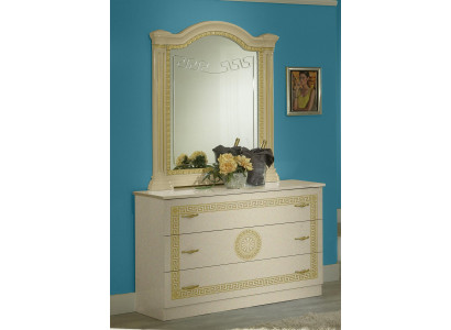 Mirror Chest of drawers Wardrobe Chests of drawers Bedroom Set Wood Classic r Style 2pcs.