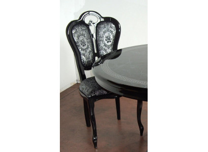 Chair Black Silver Design Living room Dining room Wood Chairs Upholstery Made Italy