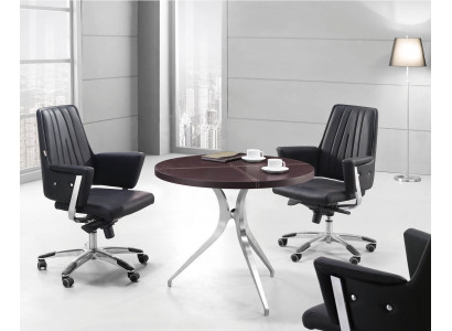 Office furnishings 4 pcs. Set of round table waiting room armchair 3x armchair