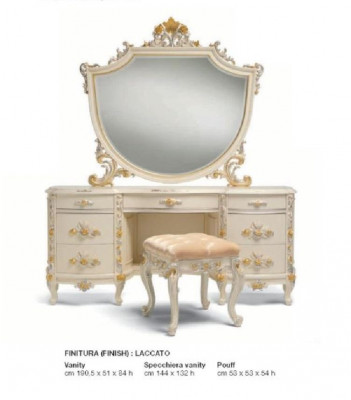 Suite Dressing table Mirror Dressing Table Console table Set Beige