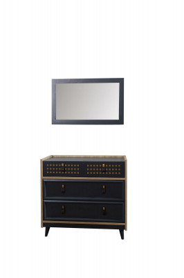 Youth Room Chest of drawers with Mirror Luxury Console Chests of drawers Furniture Blue