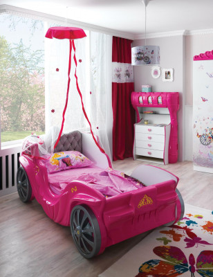 Bedroom Childrens bed Beds Children Room Girl Car Children's furniture Pink