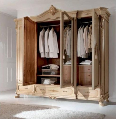 Wardrobe Cabinets Clothes Beige Bedroom Wood Furniture Wardrobe