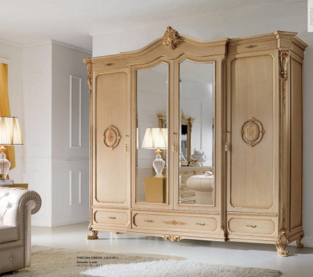 Wardrobe Wood Cabinets Clothes Beige Bedroom Furniture Wardrobe