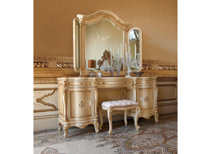 Luxury Dressing table Mirror Dressing Table Beige Bedroom Set