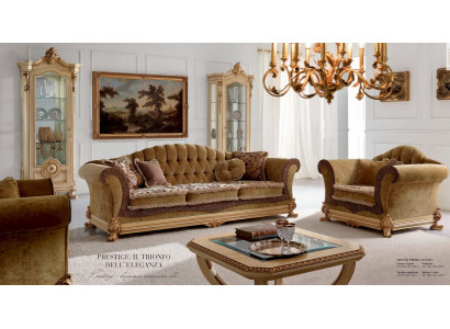 Three Seater Sofa 3 Seater Sofas Luxury Living room Furniture Brown Fabric