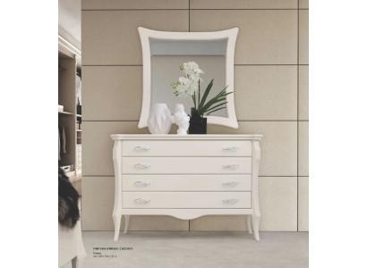 Suite Chest of drawers Mirror Sideboard Cabinets Bedroom White Luxury