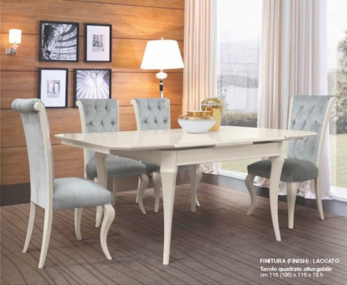 Dining table Extendable Wood Dining room table Dining room Furniture White