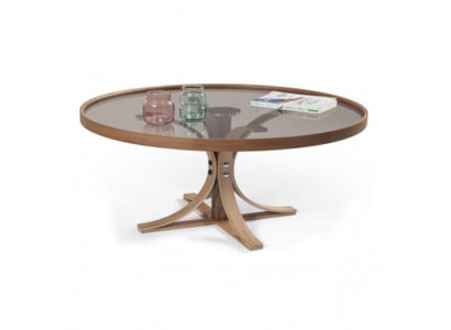 Coffee table Brown Wood Designer Coffee Table Living room Glass table Furniture