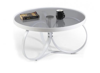 White Coffee table Living room Furnishings Designer Glass table Side table