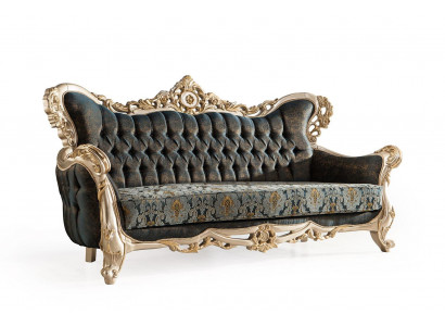 Baroque Three Seater Chesterfield Couch Furniture Sofa Couches Fabric Gold