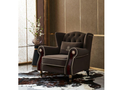 Elegant design Chesterfield upholstery armchair television seat club lounge textile luxury