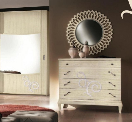 Chest of drawers Mirror Wood Chests of drawers Suite Modern Wardrobe Console Furniture new Set 2pcs