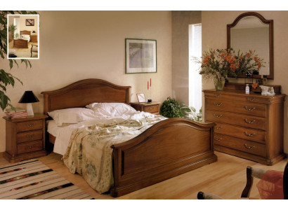 Bed Bedside table Wardrobe Wardrobe Bedroom Chest of drawers Natural wood New set 5 pieces.