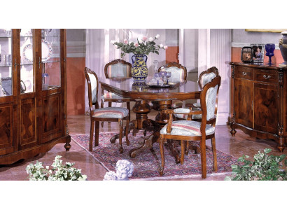 Dining room Furniture Dining table Table Group Dining Set Recliner Chair Armchair 6pcs.