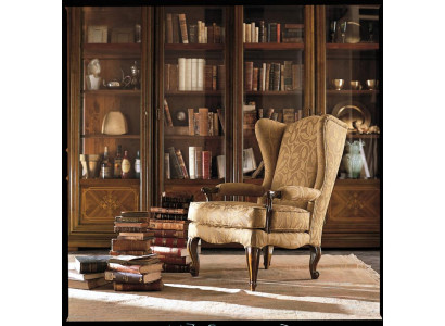 Armchair Library Reading Chair Wing Chair Sofa Upholstery Italian Furniture Luxury