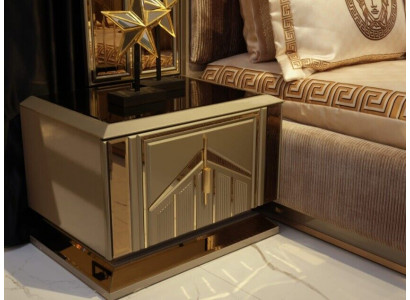 Luxury Bedside tables Consoles Side table Wood Furniture Bedroom Gold Metal new