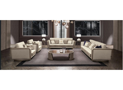 Luxury Furniture Sofa set Couch Sofa Upholstery 3 3 1 1 Seater Coffee table Wood 5pcs.