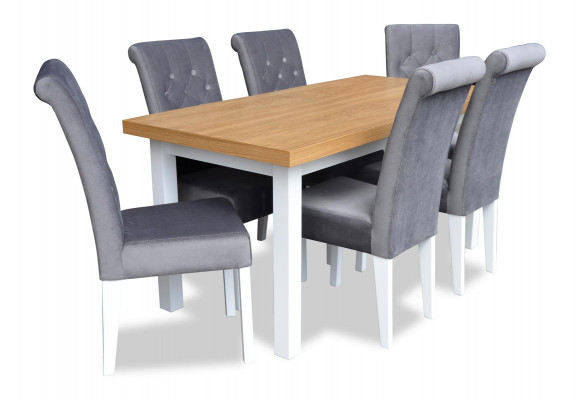 Armchair Dining table with 6 chairs Dining room Table group Suite 7 pieces