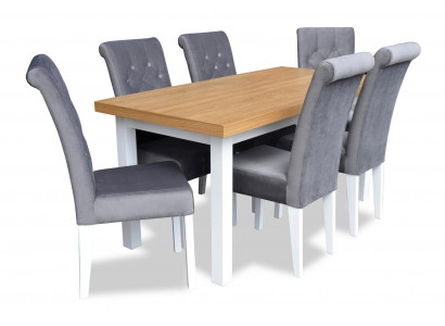 Armchair Dining table with 6 chairs Dining room Table group Suite 7 pieces