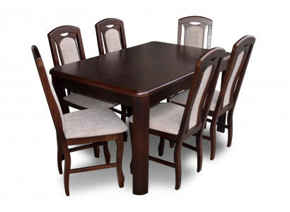 6x Chairs + Table Dining room set XXL Set Chair Sets Wood Table