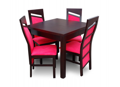 Armchairs Design Dining Table + 4 Chairs Set Suite Room Group 5 pcs. Tables