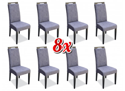 Dining room Chairs Fabric Set 8x Armchair Textile Chair Designer Wood Upholstery Furniture