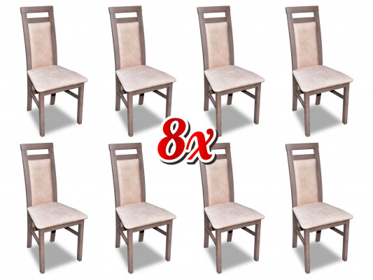 Dining room Chairs Textile Group Suite Wood Set 8x Chair Set Armchair Suite