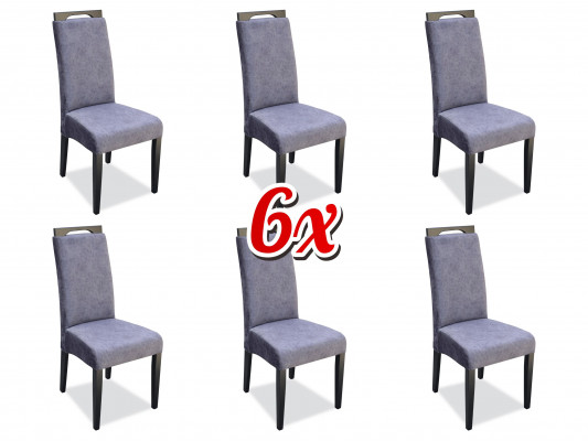 Armchair 6x Chairs Upholstery Textile Fabric Dining set Suite Set Complete Design