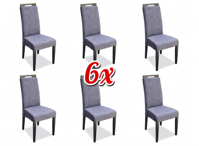 Armchair 6x Chairs Upholstery Textile Fabric Dining set Suite Set Complete Design