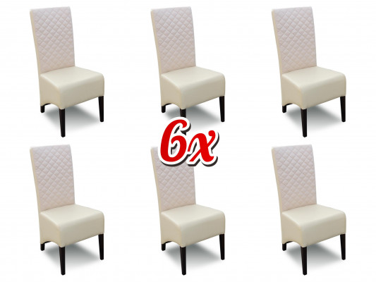 Designer Wood Fabric Upholstery Chairs Gastro Dining room Classic 6x Armchair Chair