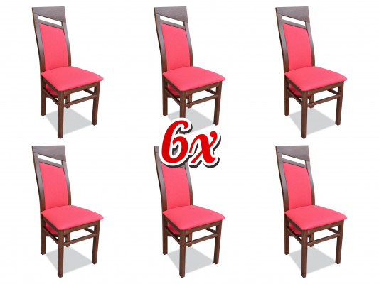 Dining room chair Fabric Upholstery Chair Gastro Dining room Set 6x Solid wood Armchair