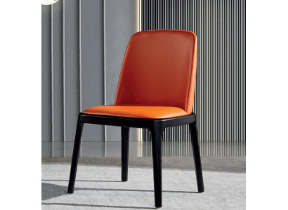 Orange-black dining room chair Stylish armchairs Modern wooden chair