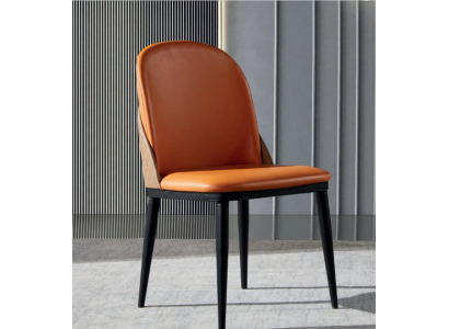 Orange Chair Dining room Furniture Designer Single Seater Wood Textile Chairs