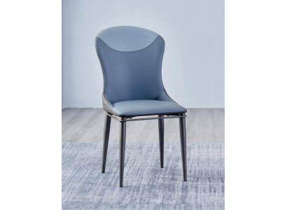 Blue dining room chair without armrests wooden chairs designer leather chairs