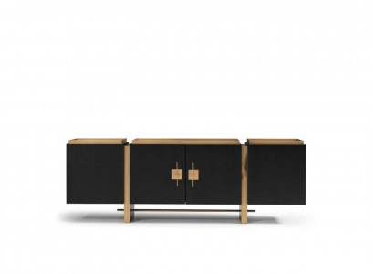 Sideboard Sideboard Wardrobe Chest of drawers Wood Black Modern Design Gold