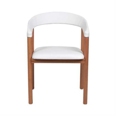 White Brown Armrests Chair Dining chairs Wooden chair Upholstered chairs