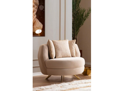 Armchair Luxury Upholstery Furniture Living room Single Seater Armchair Textile Lounge Restaurant