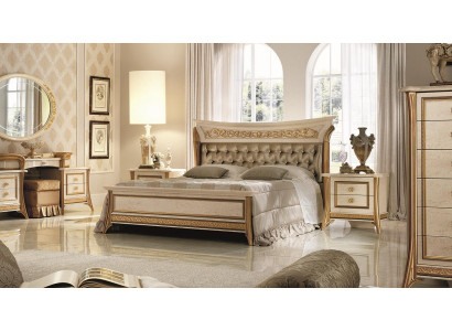 Bed 2x Bedside table Design Classic r Bedroom 3-piece. Luxury Beds Set Furniture