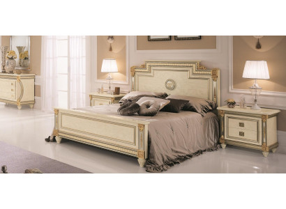 Bed 2x Bedside table Design Bedroom Classic r 3-piece. Luxury Beds Set Furniture