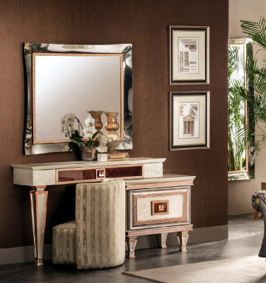 Dressing table Set Cosmetic table Chest of drawers Mirror & Stool arredoclassic 3-piece. new