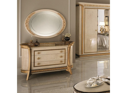 Mirror Chest of drawers Wardrobe Chests of drawers Bedroom Set Wood Classic r Style 2pcs.