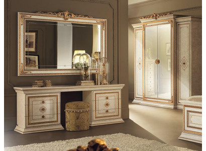 Dressing table with Mirror Luxury Console Chest of drawers Bedroom Baroque Rococo 2-piece.